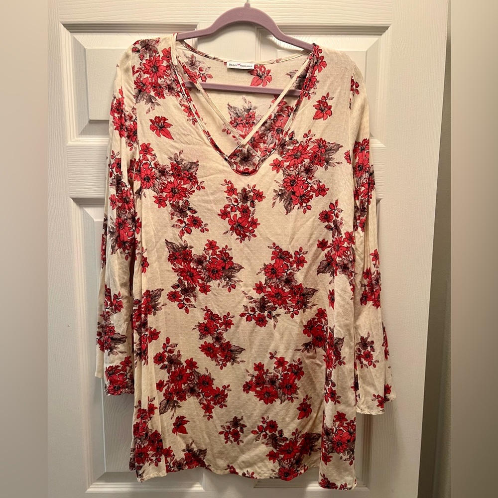 Dainty Holligan Cream Floral Dress - Medium